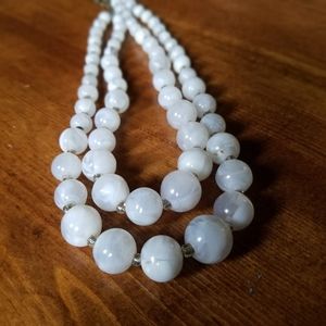 Two-strand faux pearl necklace